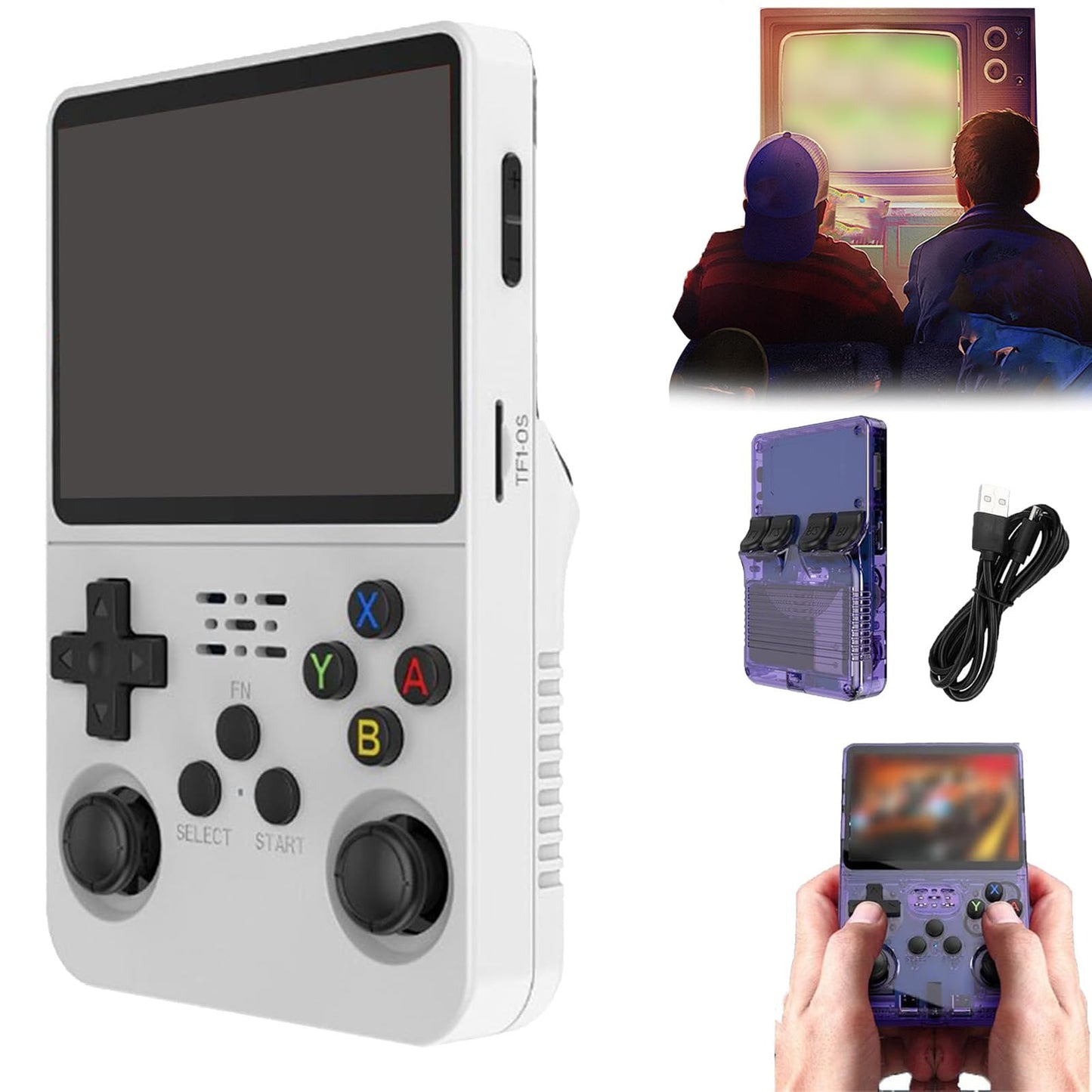 Retro Boy - Infinity Retro Boy Game Console, Retro Handheld Game Console Built in 20000+ Games, 3.5in HD Portable Game Console Wireless Revisiting Classics (128GB Black)