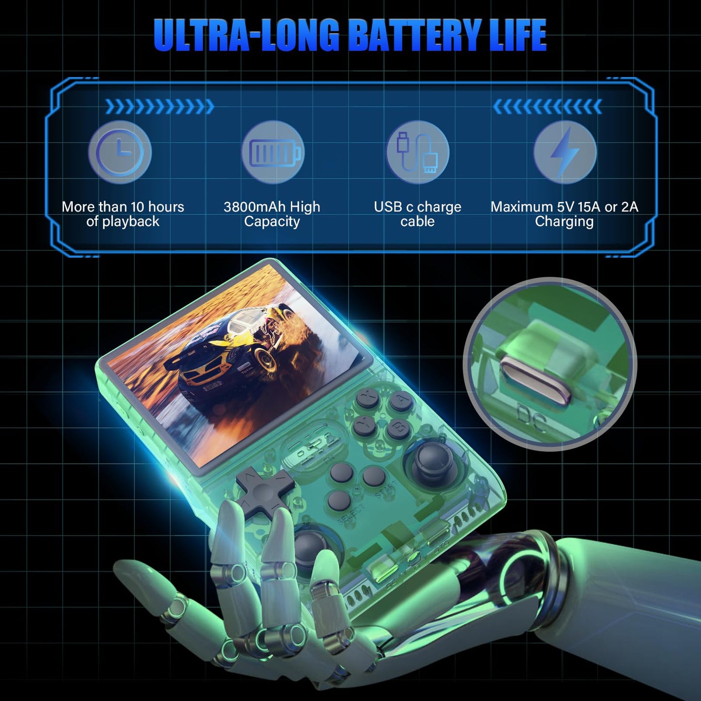 30000 Games in 1Handheld Game Console,3.5-Inch IPS Screen Retro Gaming Console,30000 Classic Games, 3800mAh,20+Mainstream Emulator,Built-in 256G TF Card, Support HDMI and TV Output