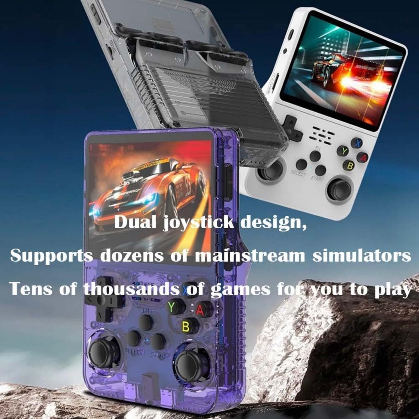 R36S Handheld Game Console, R36S Retro Handheld Game Console, 3.5-inch Retro Handheld, with 64G Built-in 15000+ Classic Games, Game Consoles (Black 64G)