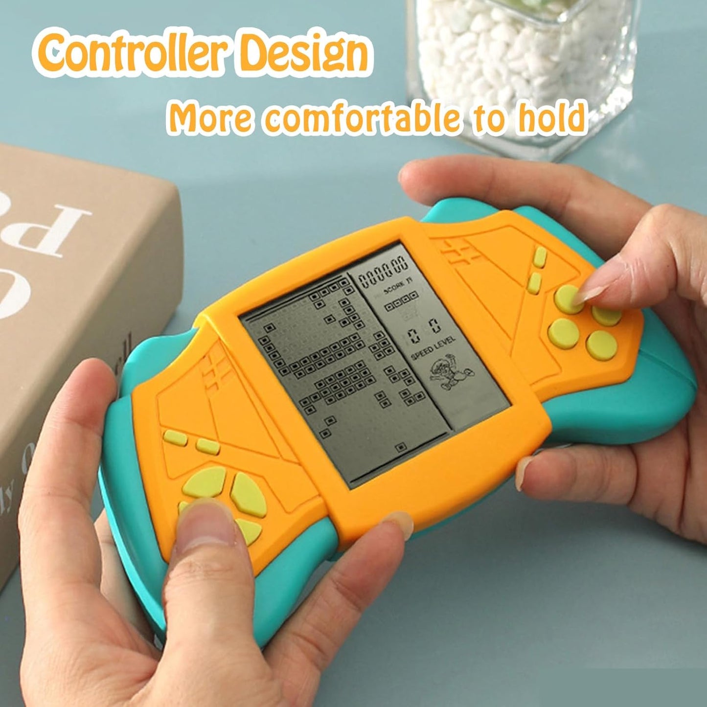 Retro Brick Game Console, 3.5 in Large Screen Building Block Game Console with 23 Classic Games, Portable Handheld Game Console 99 Difficulty Classic Brick, Tank, Brick Breaker, Casual Games