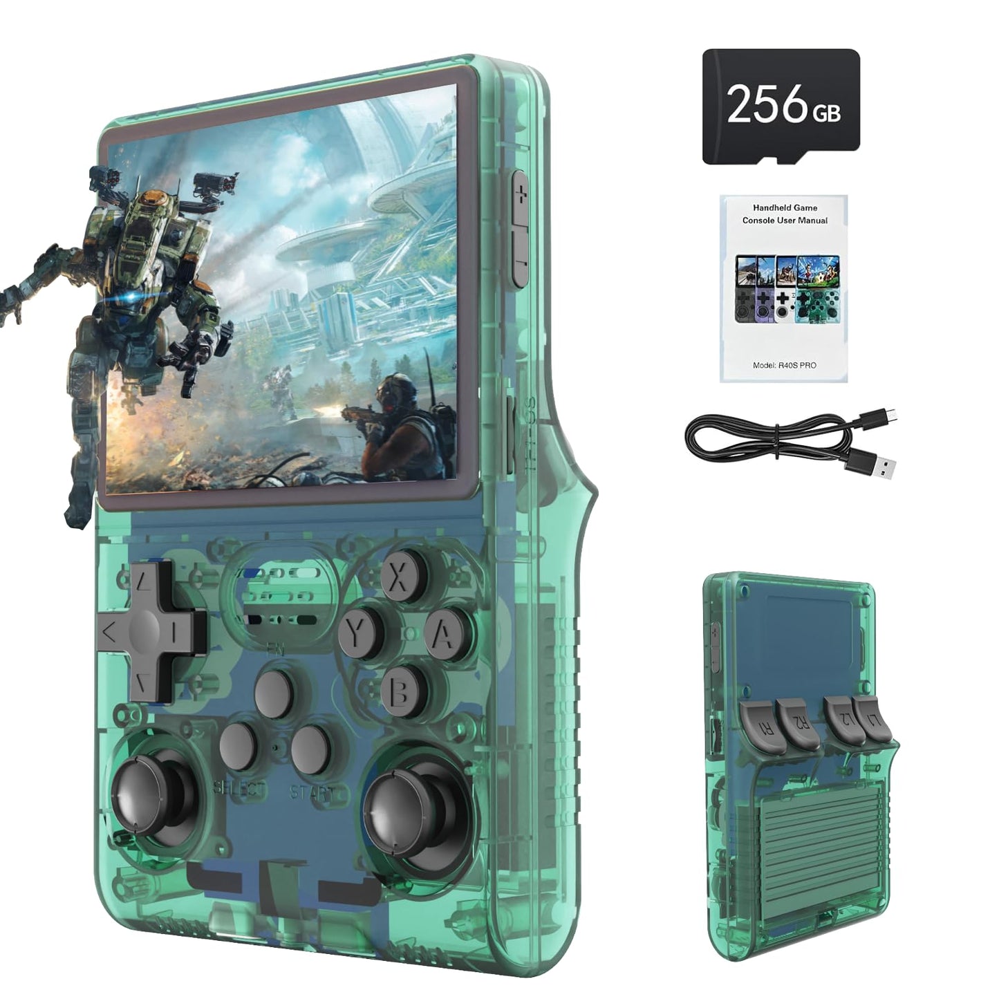 30000 Games in 1Handheld Game Console,3.5-Inch IPS Screen Retro Gaming Console,30000 Classic Games, 3800mAh,20+Mainstream Emulator,Built-in 256G TF Card, Support HDMI and TV Output