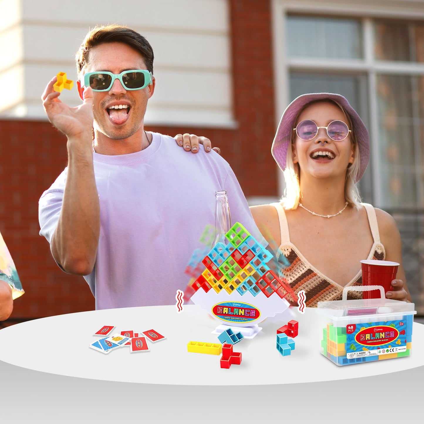 iYuePeng Board Games for Kids & Adults Tetra Tower Balance Stacking Toys Perfect for Family Games, Parties, Travel