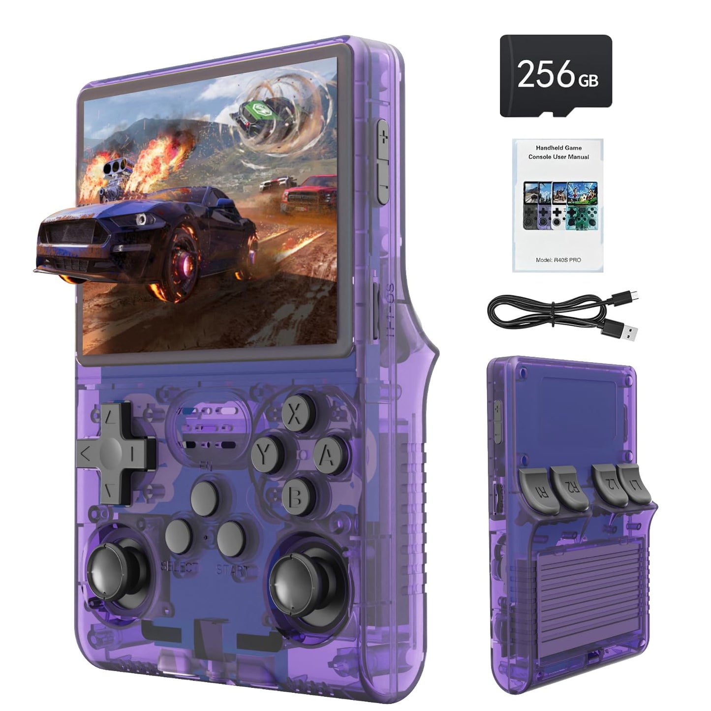 30000 Games in 1Handheld Game Console,3.5-Inch IPS Screen Retro Gaming Console,30000 Classic Games, 3800mAh,20+Mainstream Emulator,Built-in 256G TF Card, Support HDMI and TV Output