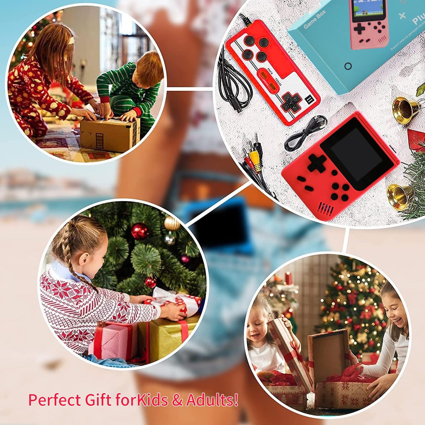 Handheld Game Console, Retro Game Console with 400 Classic FC Games 3.0 Inch Screen 1200mAh Rechargeable Battery Portable Game Console Support TV Connection & 2 Players for Kids Adults