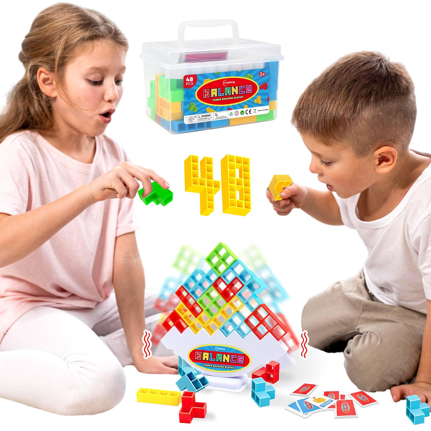iYuePeng Board Games for Kids & Adults Tetra Tower Balance Stacking Toys Perfect for Family Games, Parties, Travel