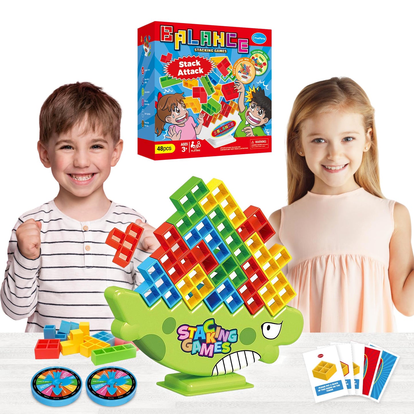 iYuePeng Board Games for Kids & Adults Tetra Tower Balance Stacking Toys Perfect for Family Games, Parties, Travel