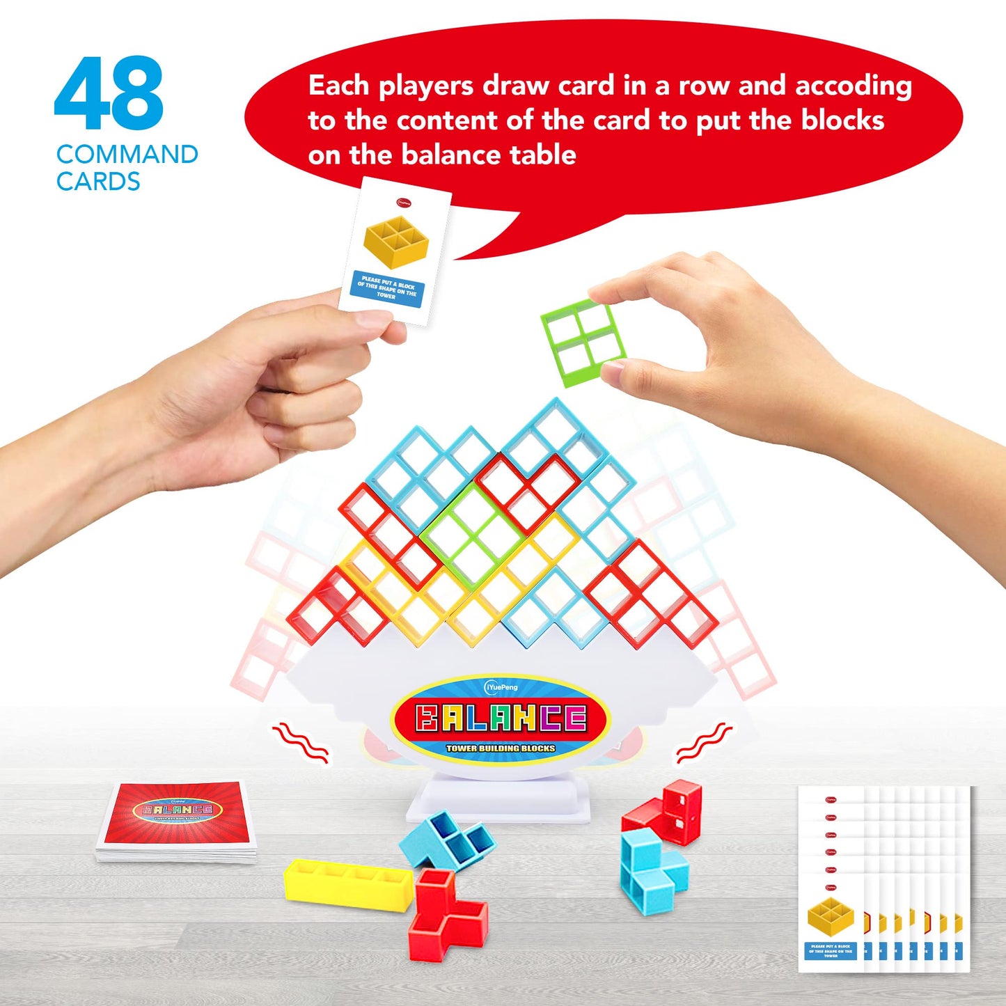 iYuePeng Board Games for Kids & Adults Tetra Tower Balance Stacking Toys Perfect for Family Games, Parties, Travel