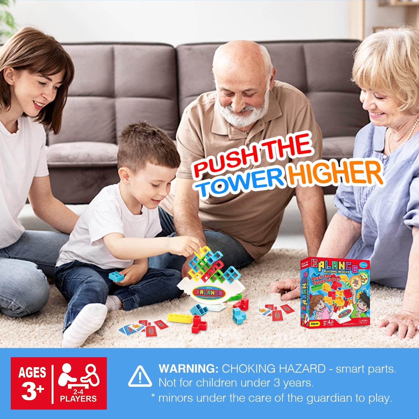 iYuePeng Board Games for Kids & Adults Tetra Tower Balance Stacking Toys Perfect for Family Games, Parties, Travel