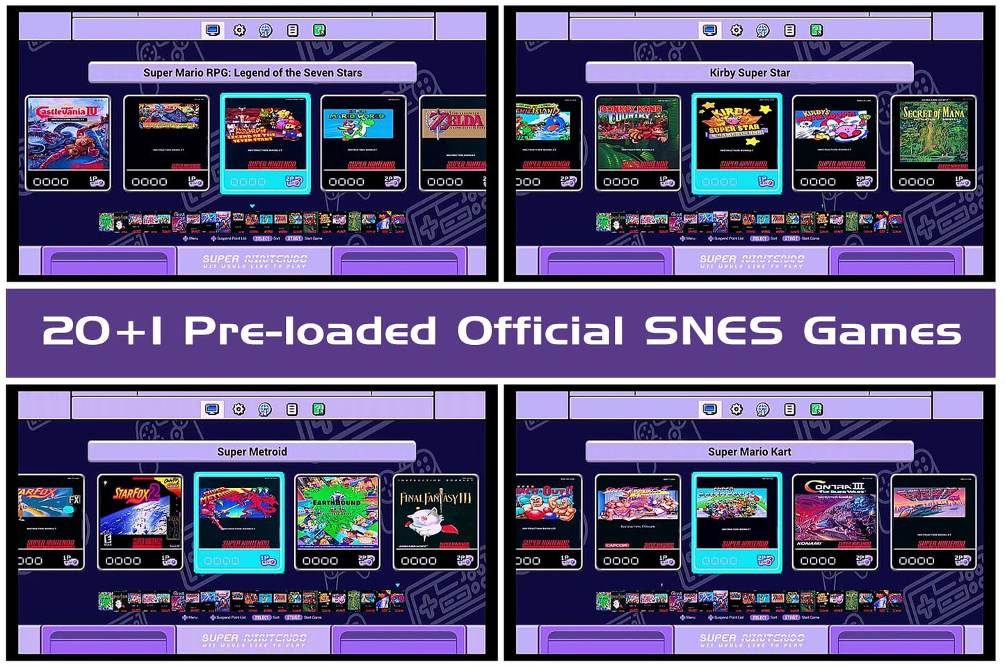 Video Game Consoles for SNES Classic Edition Super for NES Mini System, Pre-load 21 Official for SNES Original Games, to HD TV ZYX21