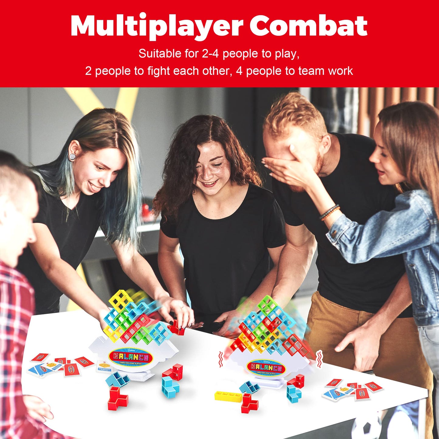 iYuePeng Board Games for Kids & Adults Tetra Tower Balance Stacking Toys Perfect for Family Games, Parties, Travel