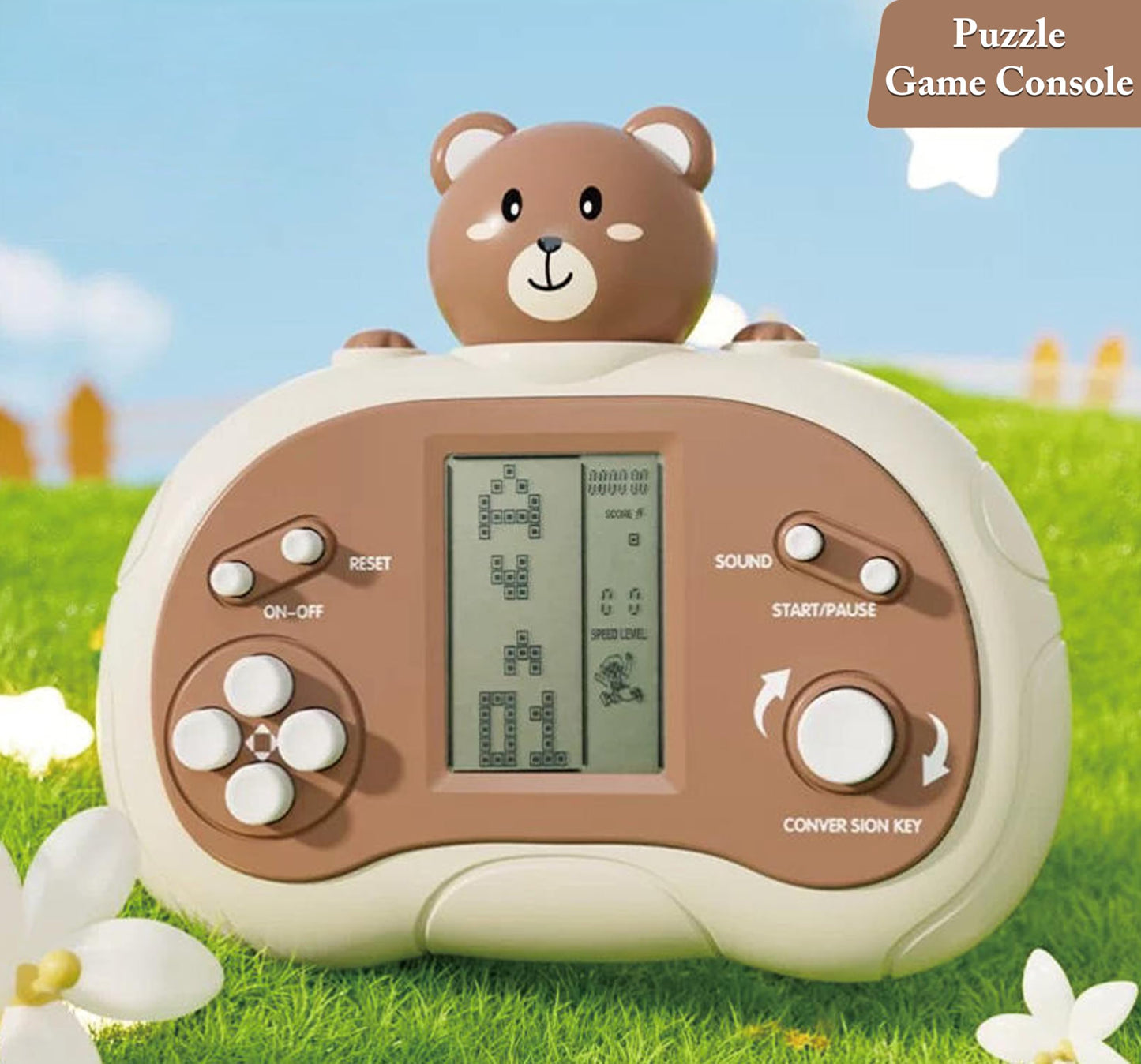 Upgraded Handheld Game Console for Kids - Newest Classic Retro Block Game Console Toy with LCD Screen - Portable Video Game Console Toys - Birthday, for Boys Girls (Spaceman)