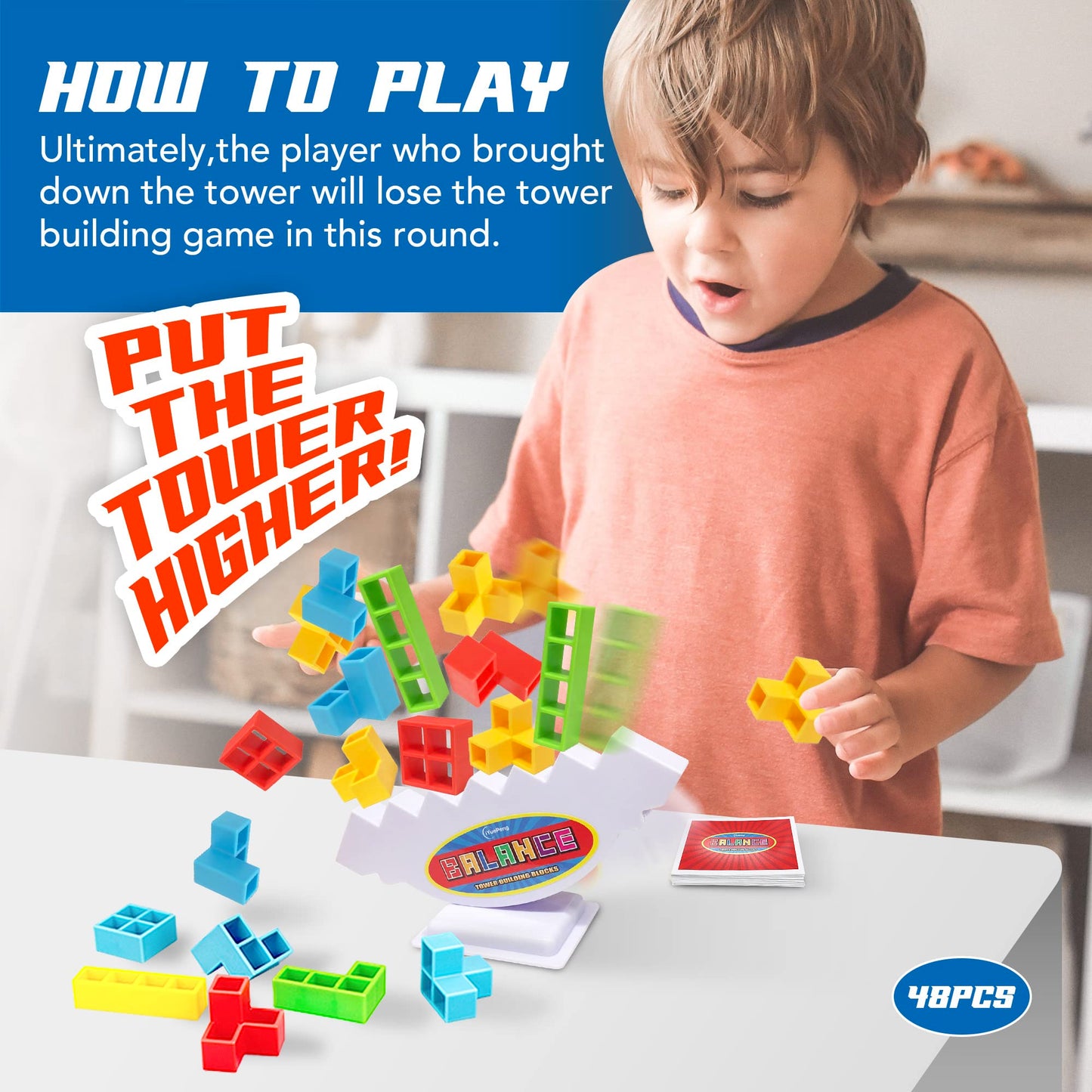 iYuePeng Board Games for Kids & Adults Tetra Tower Balance Stacking Toys Perfect for Family Games, Parties, Travel