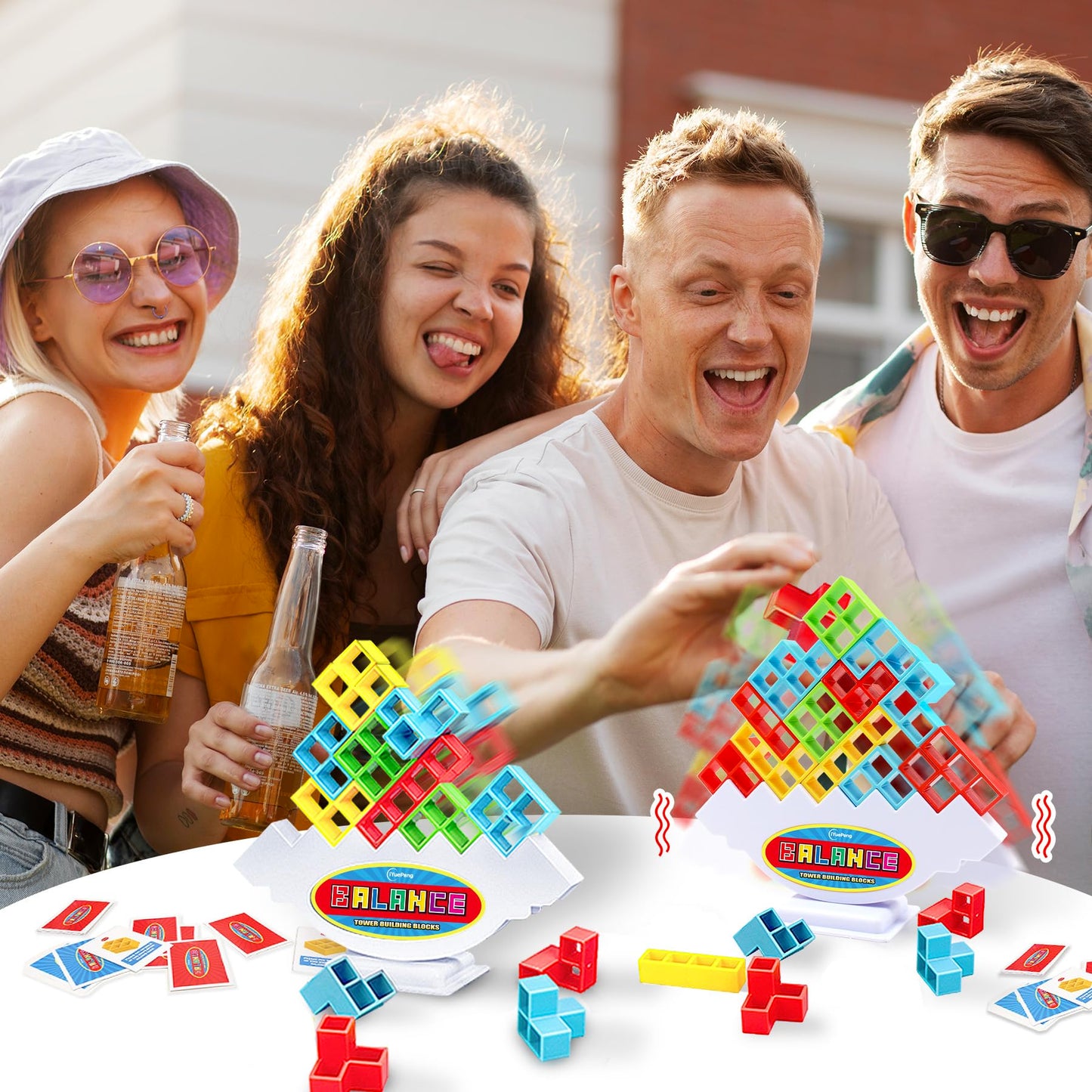 iYuePeng Board Games for Kids & Adults Tetra Tower Balance Stacking Toys Perfect for Family Games, Parties, Travel