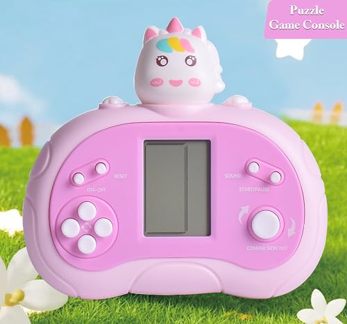 Upgraded Handheld Game Console for Kids - Newest Classic Retro Block Game Console Toy with LCD Screen - Portable Video Game Console Toys - Birthday, for Boys Girls (Spaceman)