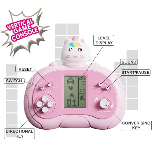 Upgraded Handheld Game Console for Kids - Newest Classic Retro Block Game Console Toy with LCD Screen - Portable Video Game Console Toys - Birthday, for Boys Girls (Spaceman)