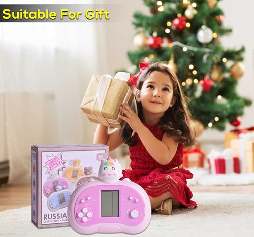 Upgraded Handheld Game Console for Kids - Newest Classic Retro Block Game Console Toy with LCD Screen - Portable Video Game Console Toys - Birthday, for Boys Girls (Spaceman)