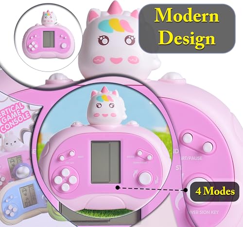 Upgraded Handheld Game Console for Kids - Newest Classic Retro Block Game Console Toy with LCD Screen - Portable Video Game Console Toys - Birthday, for Boys Girls (Spaceman)