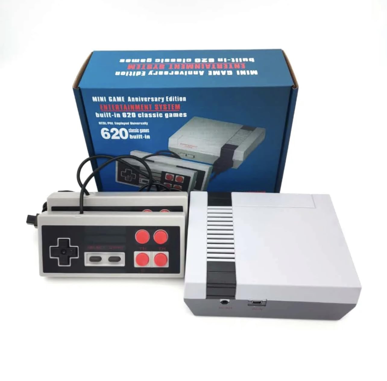 Retro Gaming Classic Mini Video Game Console - Built-in 620 Games with 2 Controllers Handheld Games for Kids & Adults, AV Output 8-Bit Game System, Nostalgia Gifts - preloaded Game Console