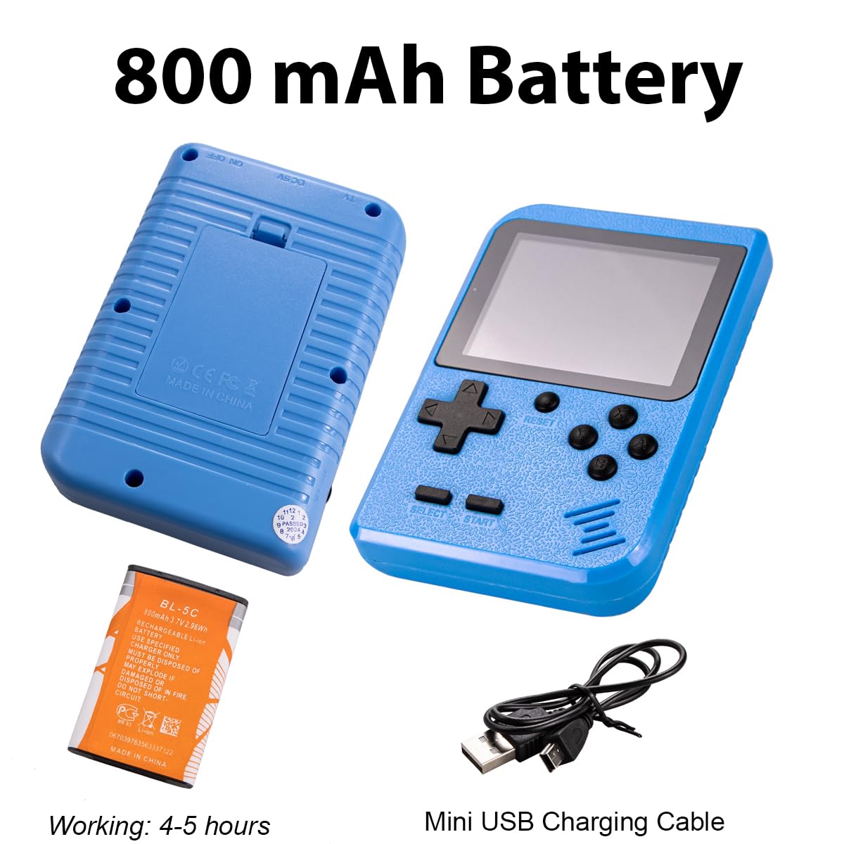 Handheld Game Console with 400 Classical FC Game Console Support for Connecting TV Presents (Blue)