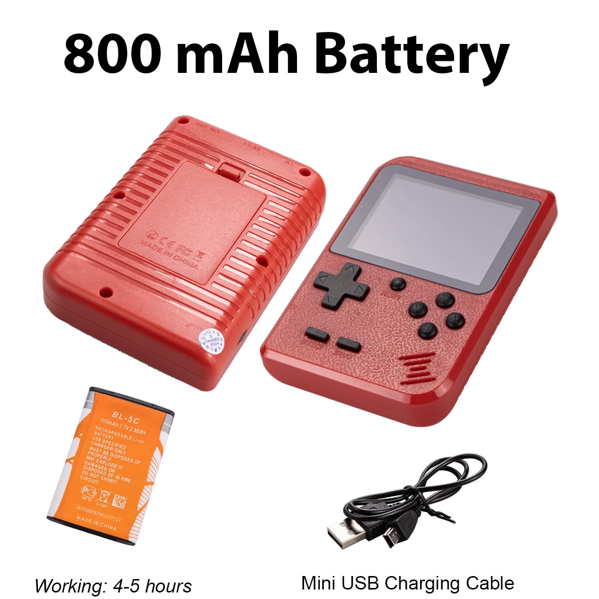 Handheld Game Console with 400 Classical FC Game Console Support for Connecting TV Presents (Blue)