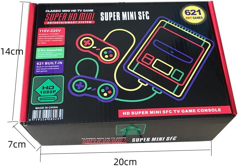 Retro Gaming Console Classic Mini Plug & Play TV Video Games Console with Built-in 620 Games, AV Output and Dual Controllers for Christmas Birthday Gifts