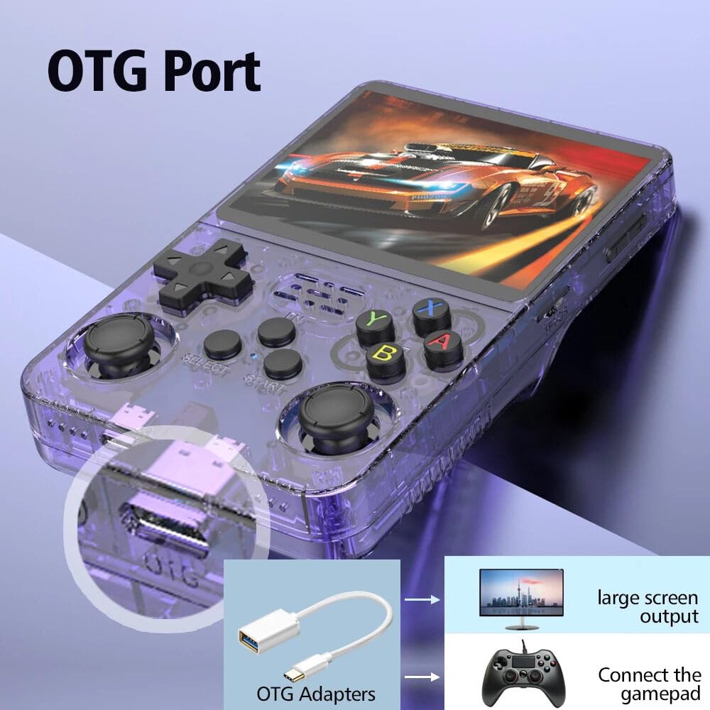 R36S Retro Handheld Game Console with 128G Built-in 20000+ Classic Games, Open Source Linux System 3.5 Inch IPS Screen Portable Pocket Video Player