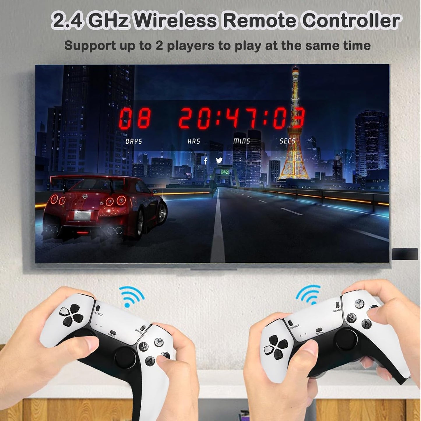 Retro Game Console, Plug and Play Video Game Console Built in 20000+ Games,23 Classic Emulators, 4K High Definition HDMI Output for TV with Dual Controllers