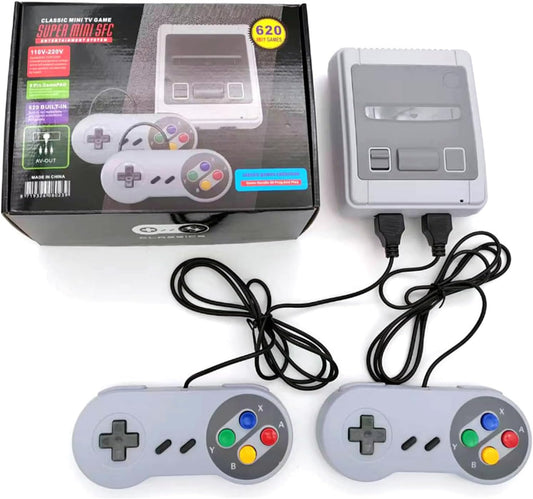 Retro Gaming Console Classic Mini Plug & Play TV Video Games Console with Built-in 620 Games, AV Output and Dual Controllers for Christmas Birthday Gifts