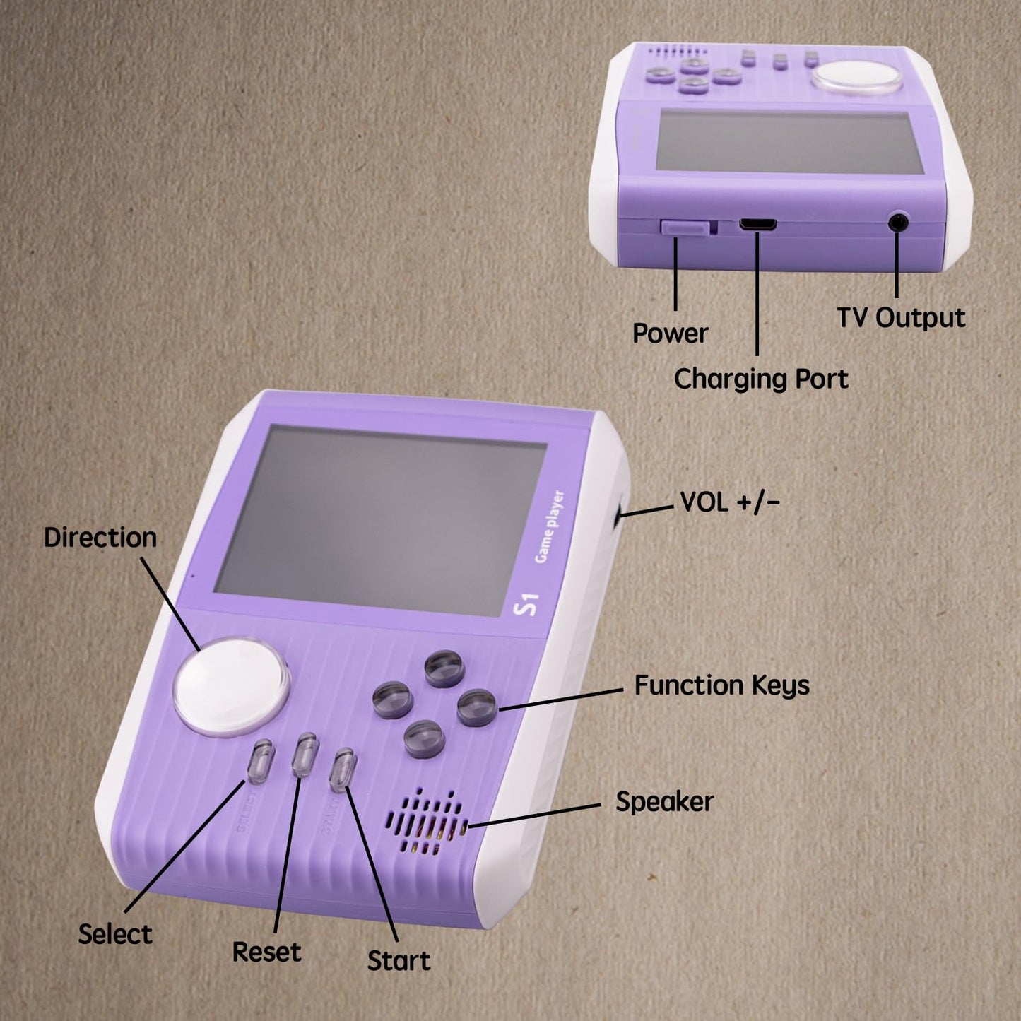 Retro Game Console Handheld, Mini Handheld Game Console for Kids with 666 Classic Retro Games, 1020mAh Rechargeable Battery, 3 Inch Screen Gameboy, Birthday Game Toy for Boy Girl (Blue)