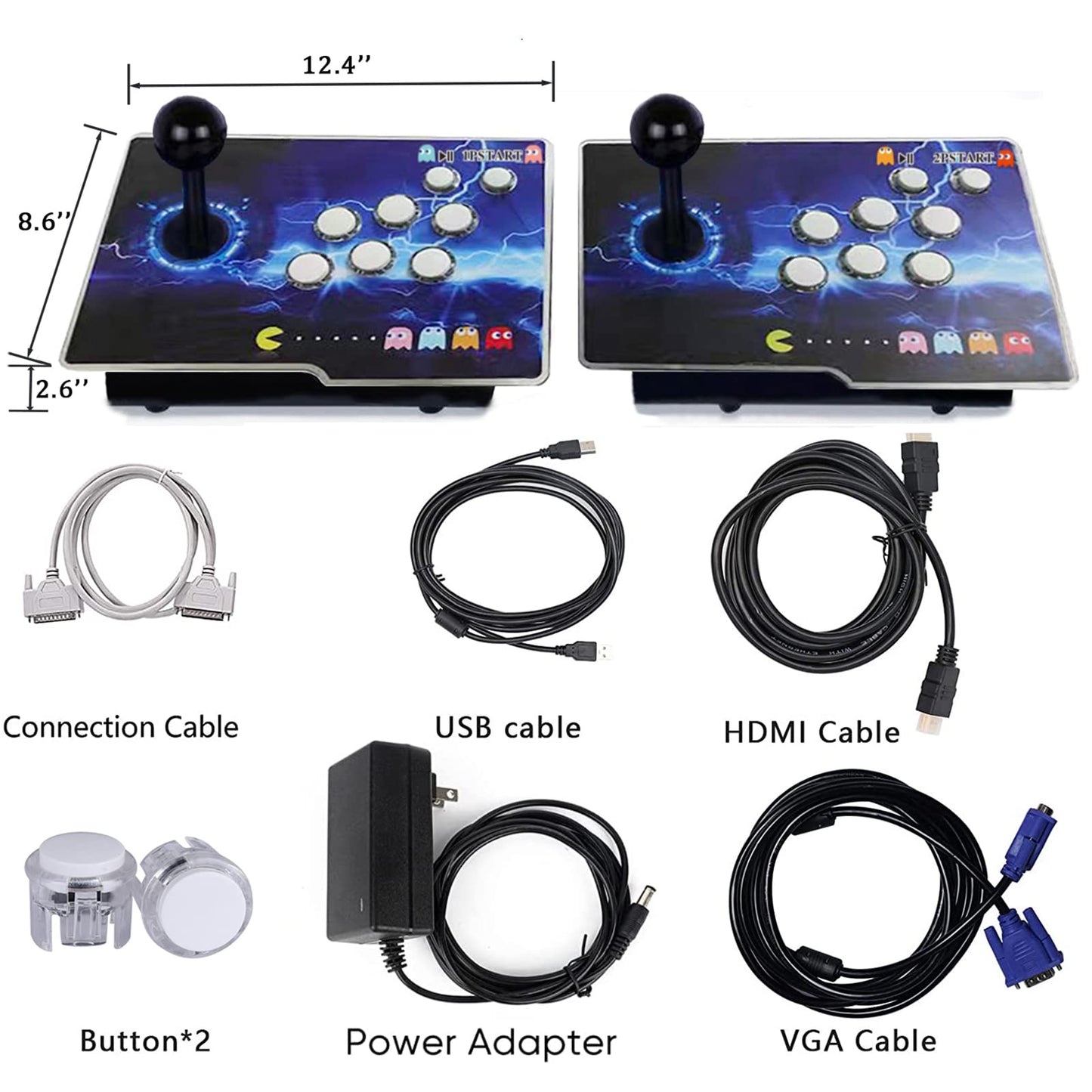 10000 in 1 Arcade Game Console Pandoras 18S WiFi Function Game Machine for PC & Projector & TV, 2-4 Players, 1280X720, 3D Games, Search/Hide/Save/Load/Pause Games, Favorite List
