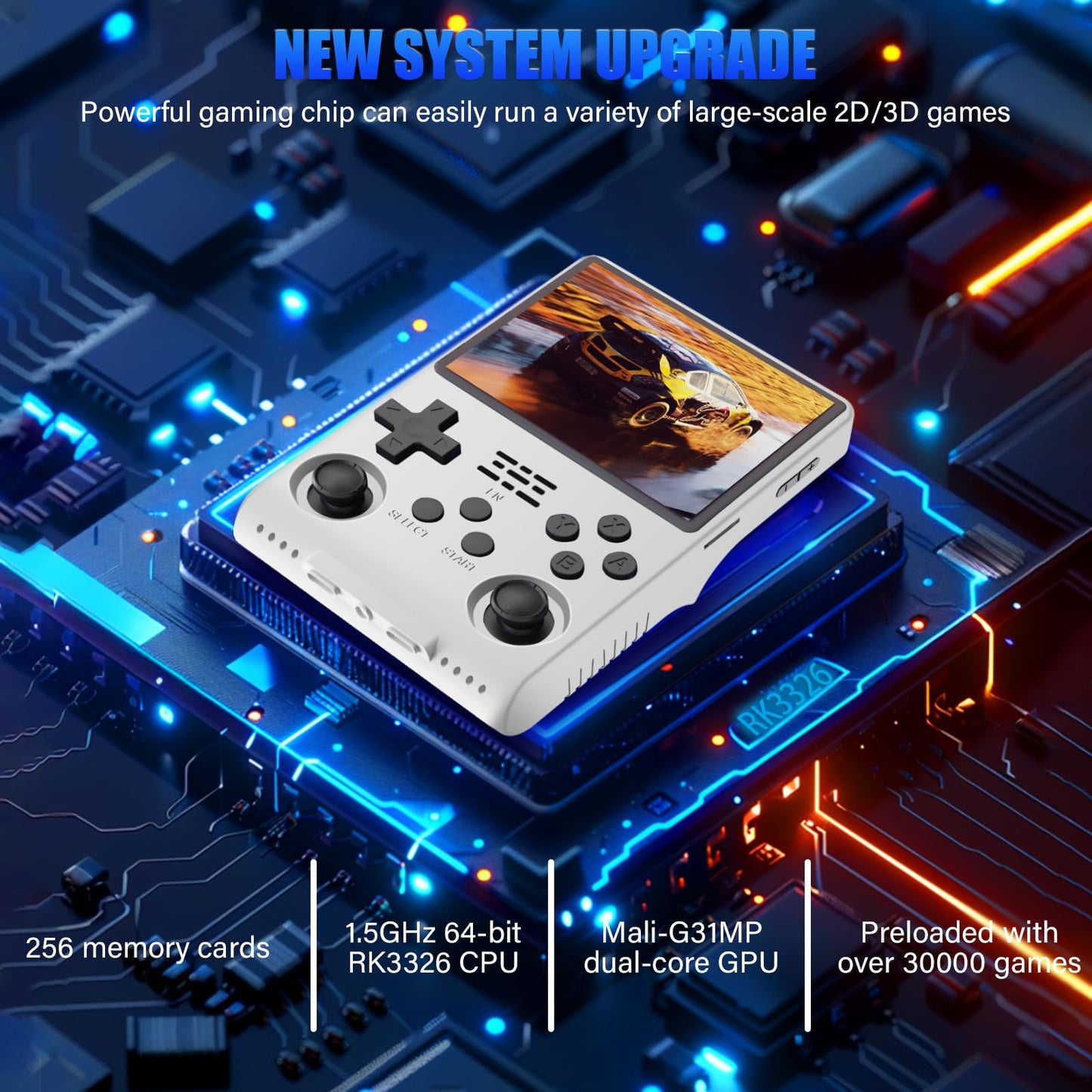 30000 Games in 1Handheld Game Console,3.5-Inch IPS Screen Retro Gaming Console,30000 Classic Games, 3800mAh,20＋Mainstream Emulator,Built-in 256G TF Card, Support HDMI and TV Output