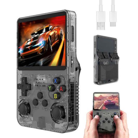 R36S Handheld Game Console, R36S Retro Handheld Game Console, 3.5-inch Retro Handheld, with 64G Built-in 15000+ Classic Games, Game Consoles (Black 64G)