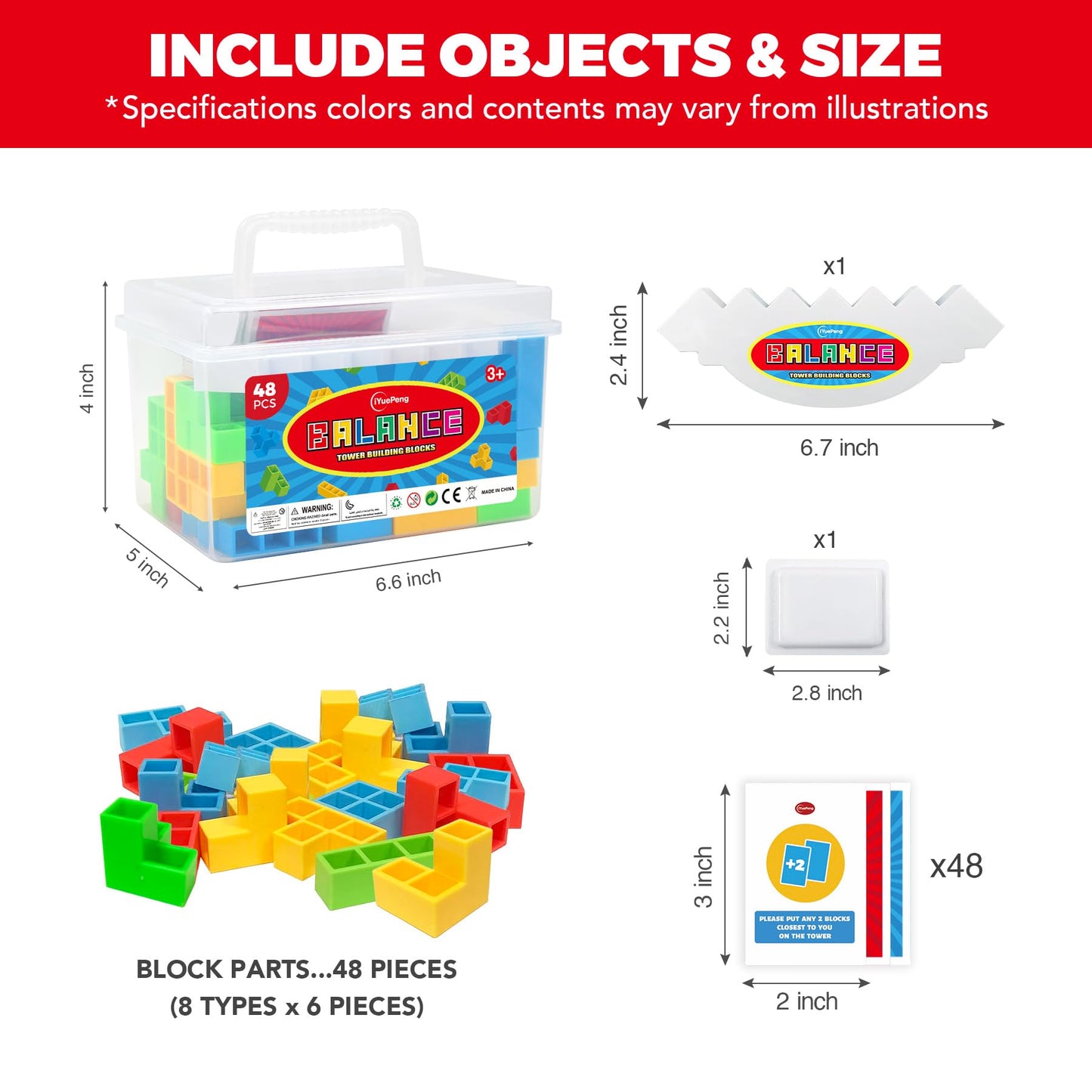 iYuePeng Board Games for Kids & Adults Tetra Tower Balance Stacking Toys Perfect for Family Games, Parties, Travel