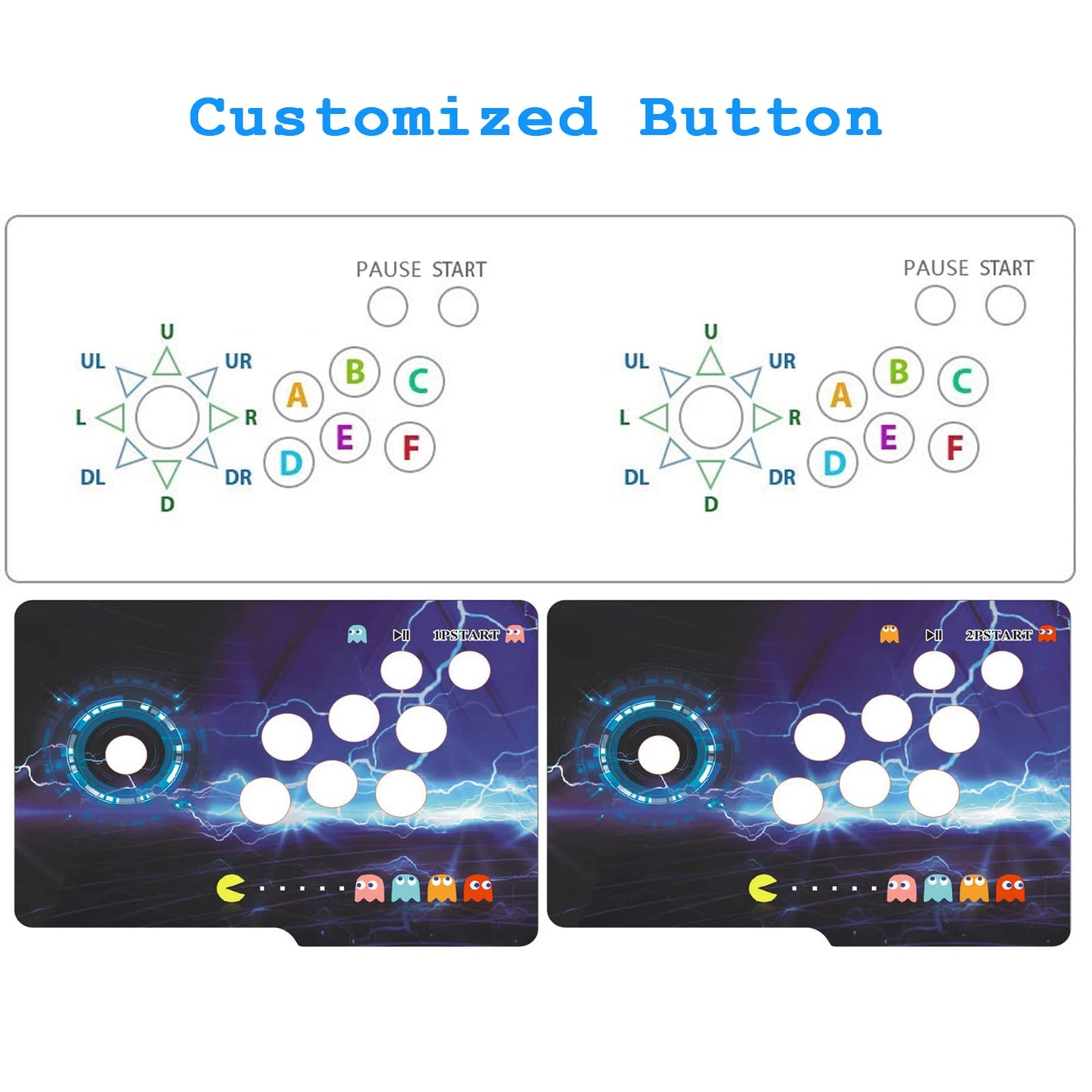 10000 in 1 Arcade Game Console Pandoras 18S WiFi Function Game Machine for PC & Projector & TV, 2-4 Players, 1280X720, 3D Games, Search/Hide/Save/Load/Pause Games, Favorite List