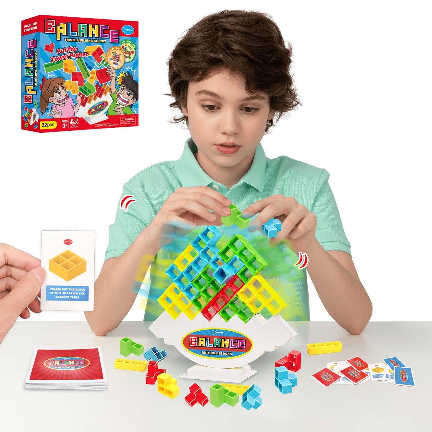 iYuePeng Board Games for Kids & Adults Tetra Tower Balance Stacking Toys Perfect for Family Games, Parties, Travel
