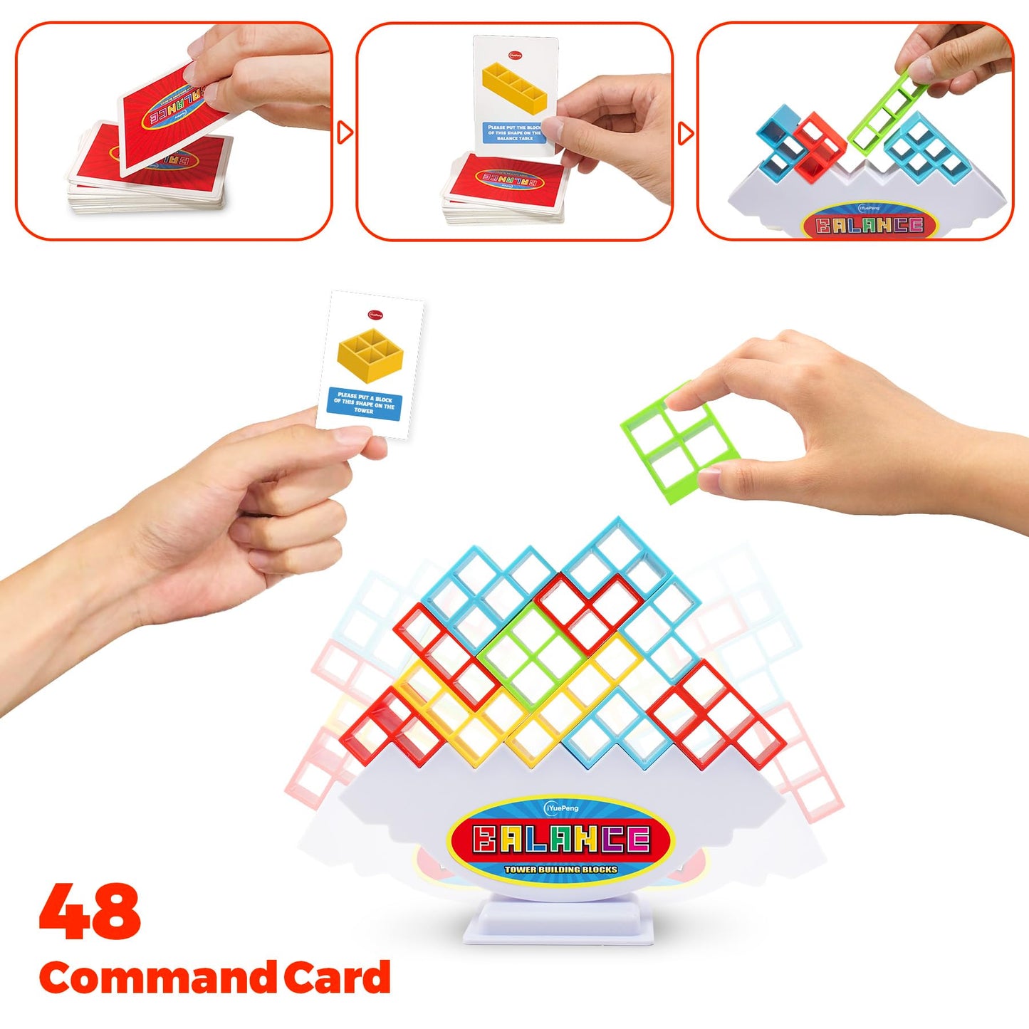 iYuePeng Board Games for Kids & Adults Tetra Tower Balance Stacking Toys Perfect for Family Games, Parties, Travel