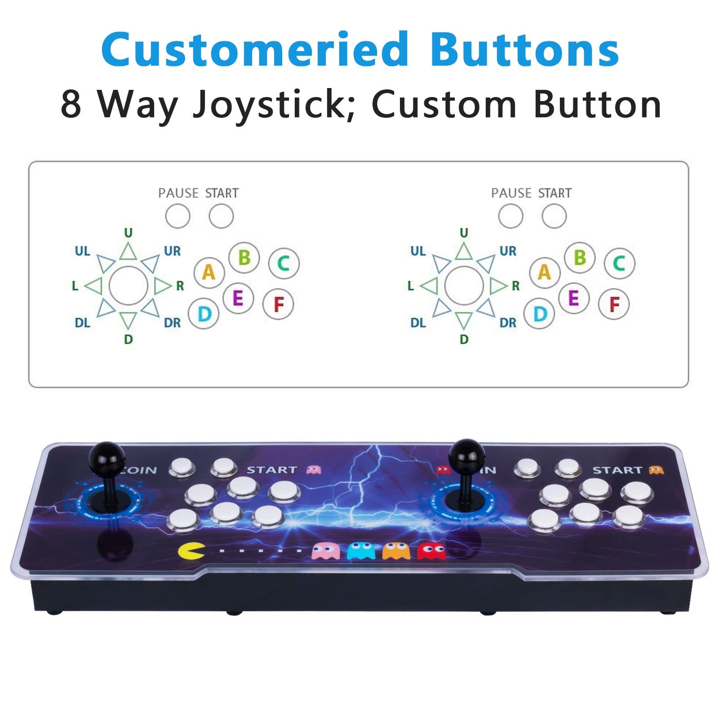 10000 in 1 Arcade Game Console Pandoras 18S WiFi Function Game Machine for PC & Projector & TV, 2-4 Players, 1280X720, 3D Games, Search/Hide/Save/Load/Pause Games, Favorite List
