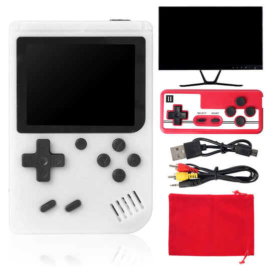 Retro Game Console for Boy, Handheld Games Consoles with 500 Classical Nostalgic Games 3.0 Inch Retro Mini Game Player Support TV & 2 Player 1020mah HD LCD Game Console Boy(White)