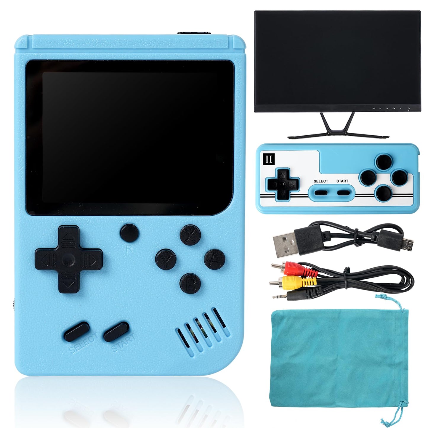Retro Game Console for Boy, Handheld Games Consoles with 500 Classical Nostalgic Games 3.0 Inch Retro Mini Game Player Support TV & 2 Player 1020mah HD LCD Game Console Boy(White)