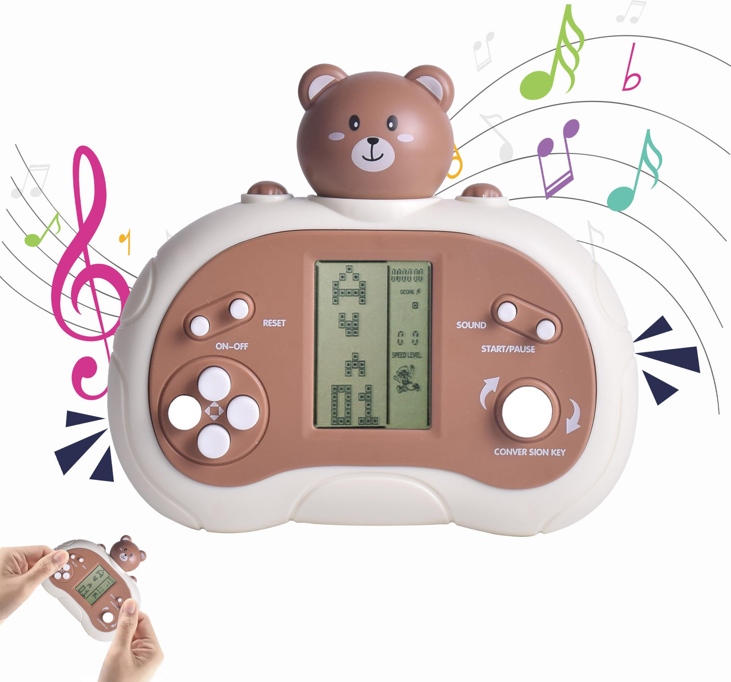 Upgraded Handheld Game Console for Kids - Newest Classic Retro Block Game Console Toy with LCD Screen - Portable Video Game Console Toys - Birthday, for Boys Girls (Spaceman)