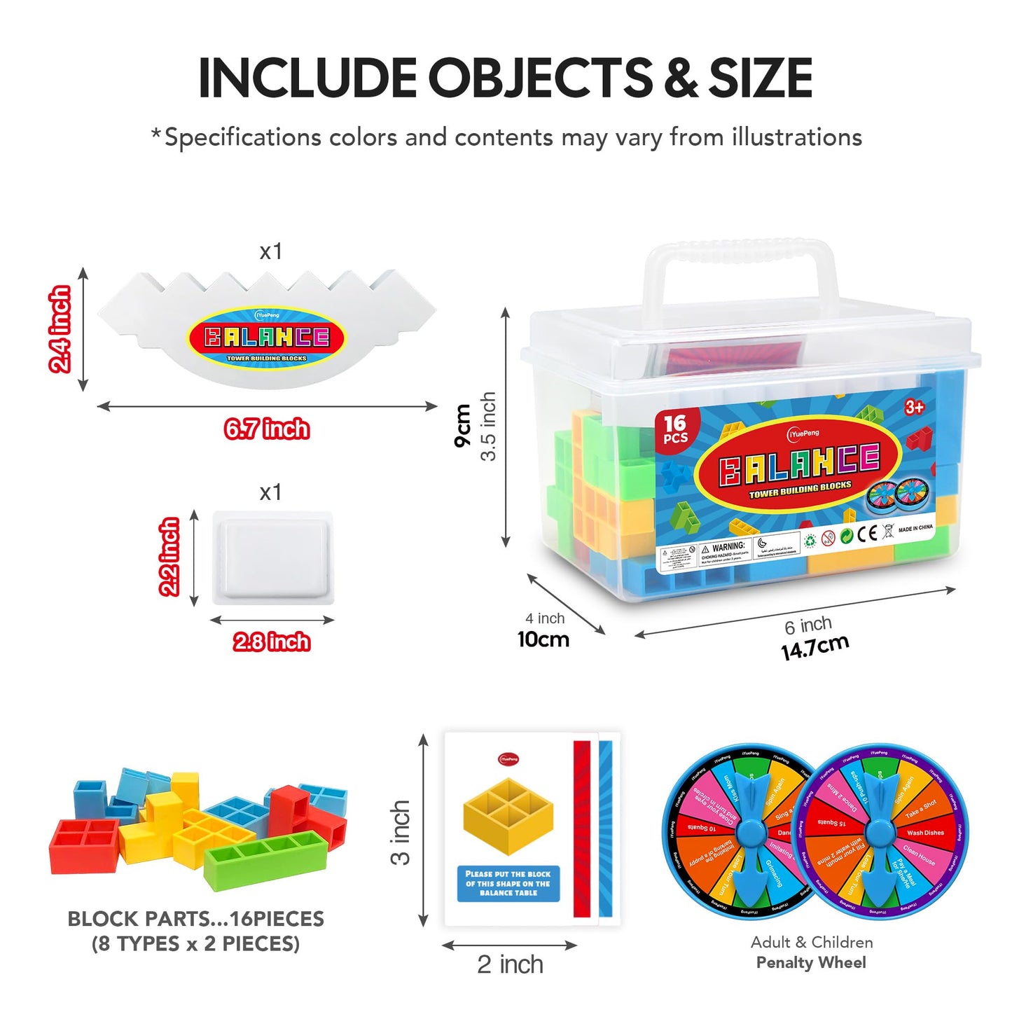 iYuePeng Board Games for Kids & Adults Tetra Tower Balance Stacking Toys Perfect for Family Games, Parties, Travel