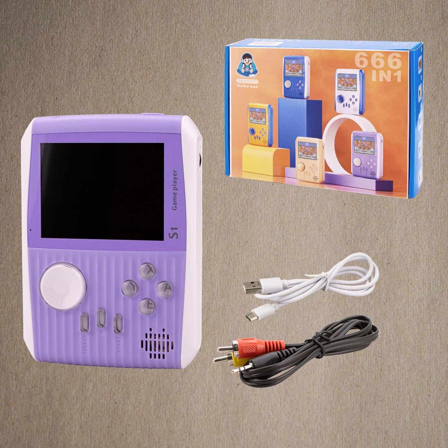 Retro Game Console Handheld, Mini Handheld Game Console for Kids with 666 Classic Retro Games, 1020mAh Rechargeable Battery, 3 Inch Screen Gameboy, Birthday Game Toy for Boy Girl (Blue)