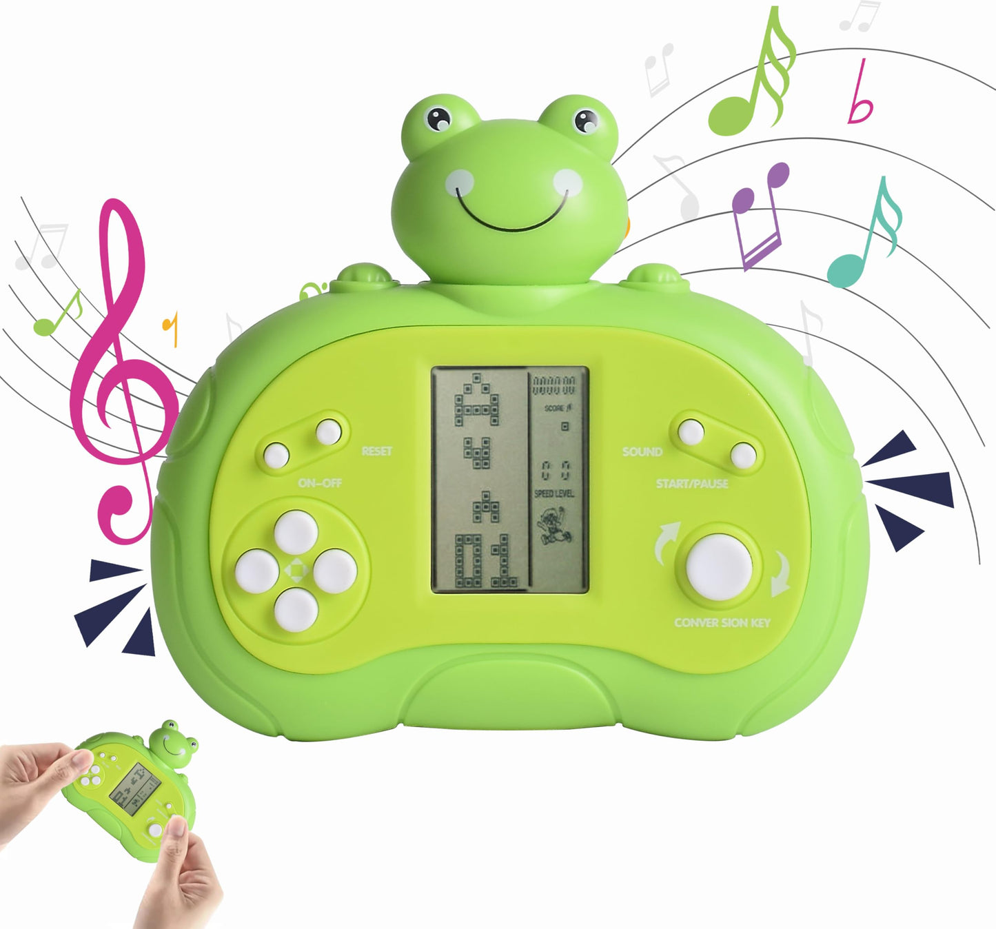 Upgraded Handheld Game Console for Kids - Newest Classic Retro Block Game Console Toy with LCD Screen - Portable Video Game Console Toys - Birthday, for Boys Girls (Spaceman)