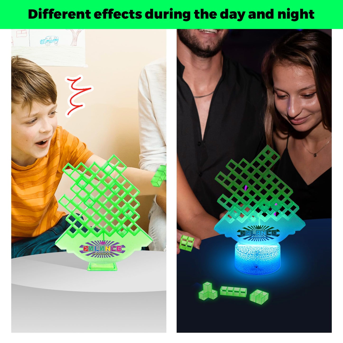 iYuePeng Board Games for Kids & Adults Tetra Tower Balance Stacking Toys Perfect for Family Games, Parties, Travel