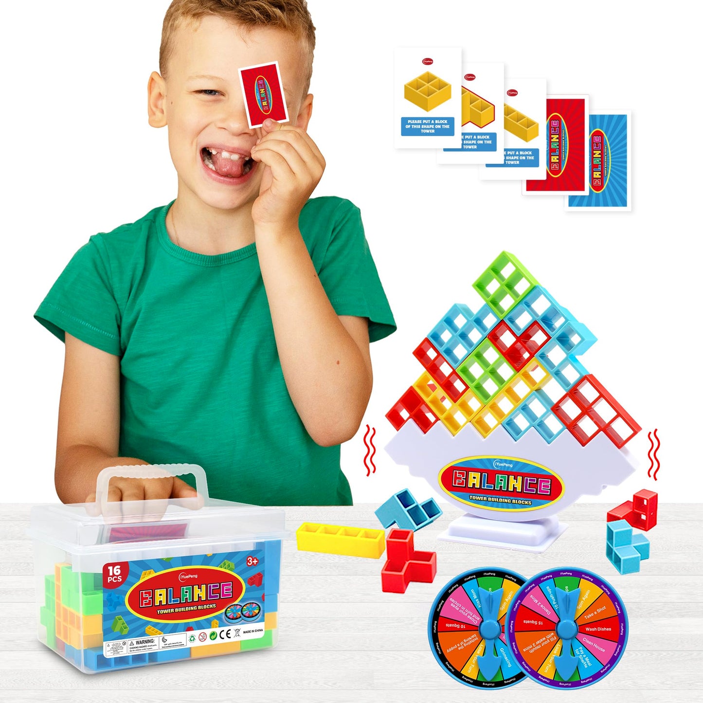 iYuePeng Board Games for Kids & Adults Tetra Tower Balance Stacking Toys Perfect for Family Games, Parties, Travel