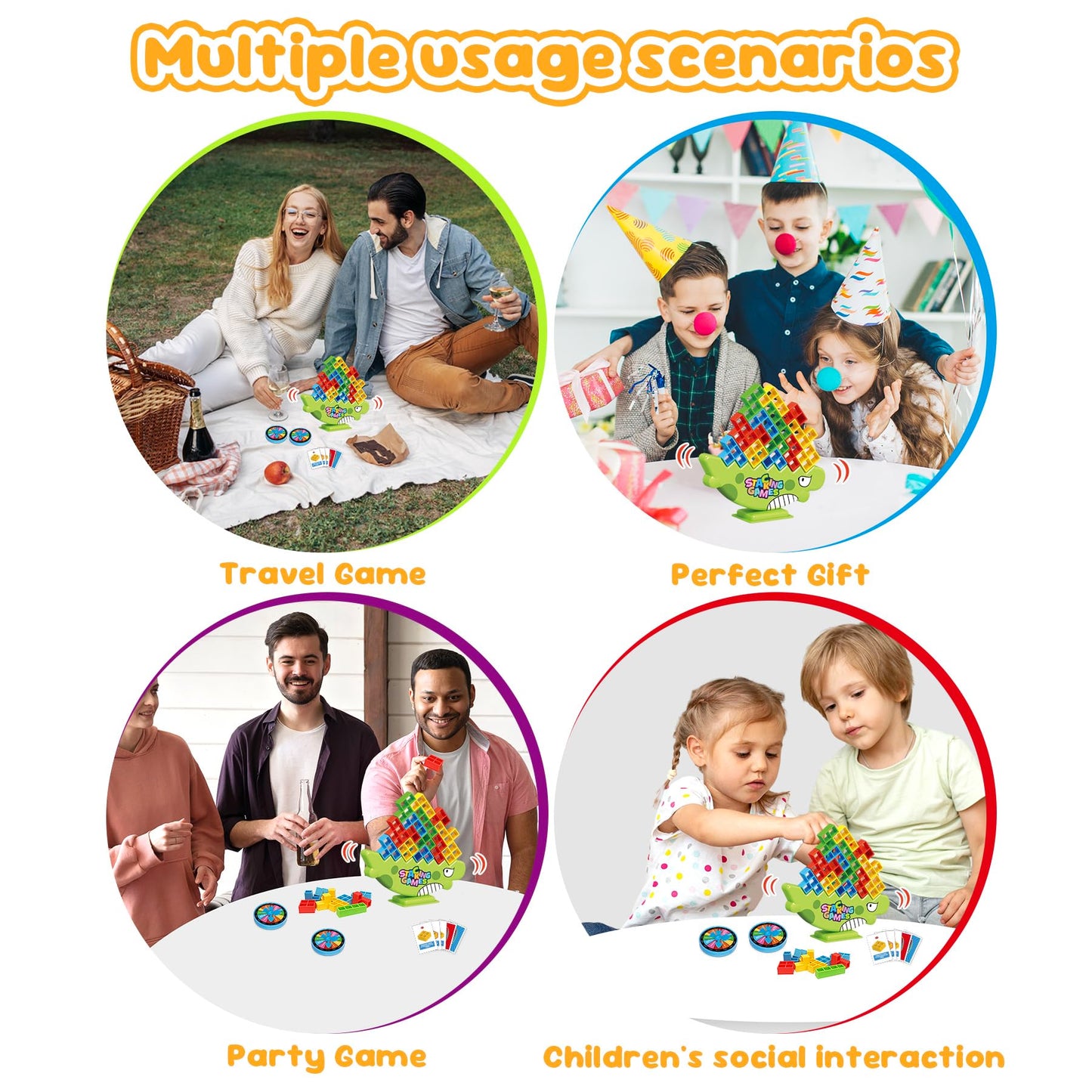 iYuePeng Board Games for Kids & Adults Tetra Tower Balance Stacking Toys Perfect for Family Games, Parties, Travel