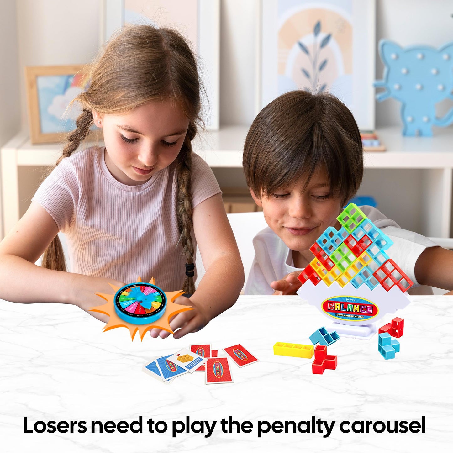 iYuePeng Board Games for Kids & Adults Tetra Tower Balance Stacking Toys Perfect for Family Games, Parties, Travel