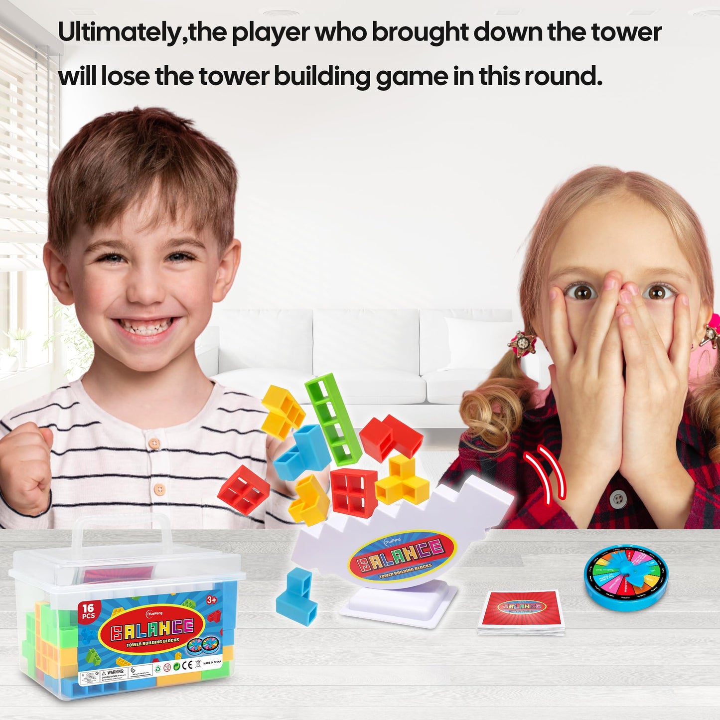 iYuePeng Board Games for Kids & Adults Tetra Tower Balance Stacking Toys Perfect for Family Games, Parties, Travel