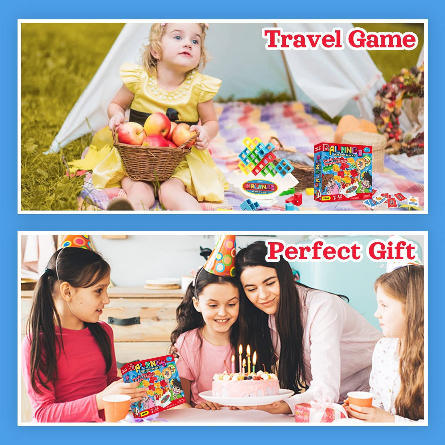 iYuePeng Board Games for Kids & Adults Tetra Tower Balance Stacking Toys Perfect for Family Games, Parties, Travel