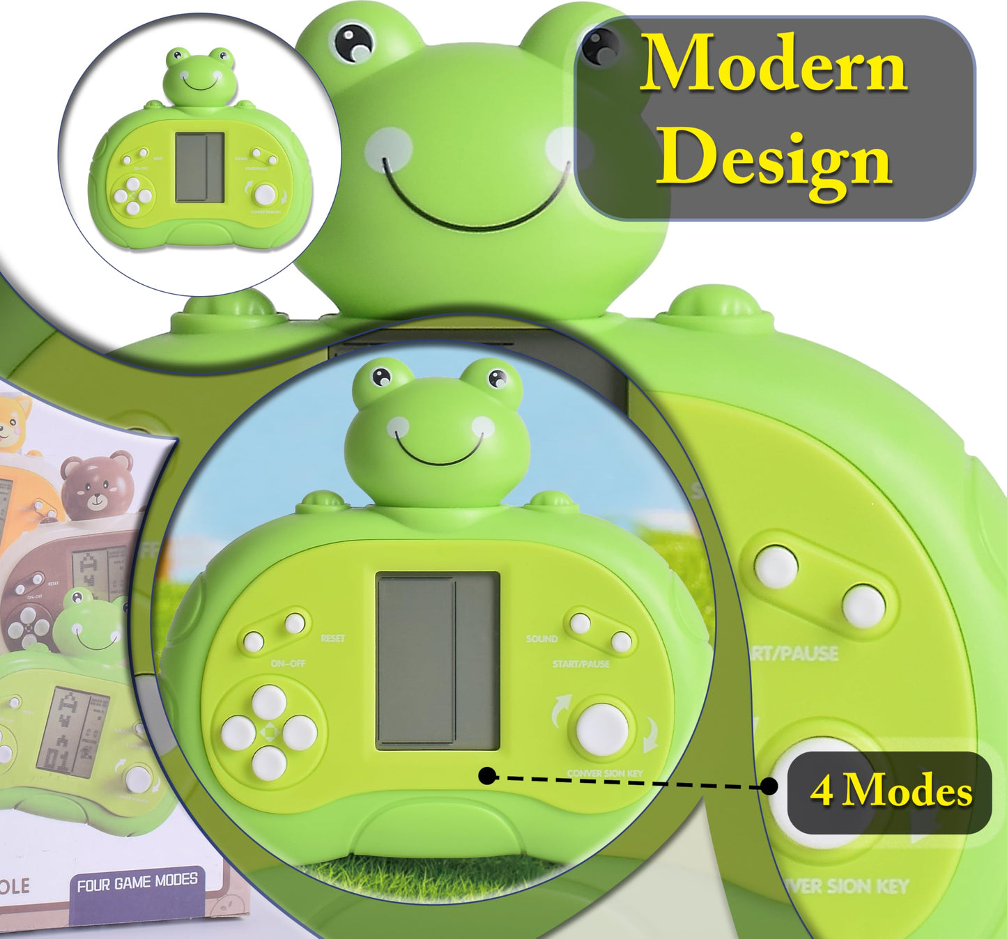 Upgraded Handheld Game Console for Kids - Newest Classic Retro Block Game Console Toy with LCD Screen - Portable Video Game Console Toys - Birthday, for Boys Girls (Spaceman)